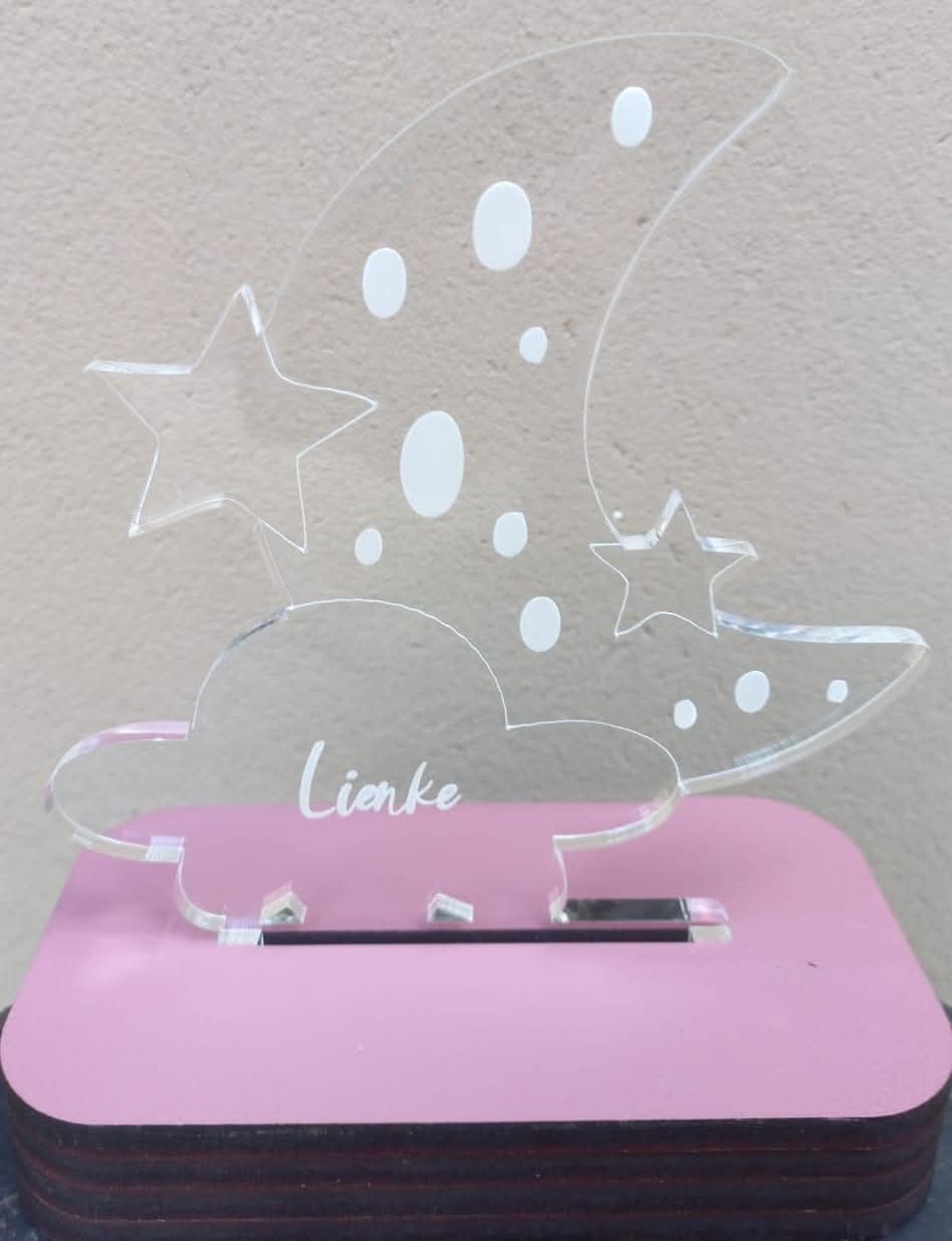Personlised Night Light - Moon & Stars